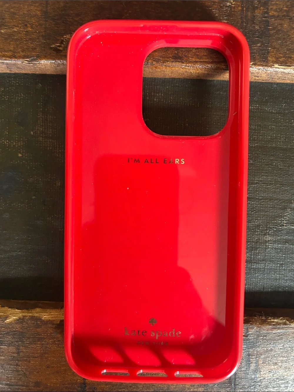 kate spade Red and White Striped Hard-Shell Phone Case; iPhone 14 Pro